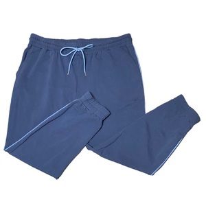 Johnny Was Calme Elastic Waist Drawstring Track Pant Pockets in Blue Medium